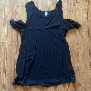 Old Navy Black Cold Shoulder Tee